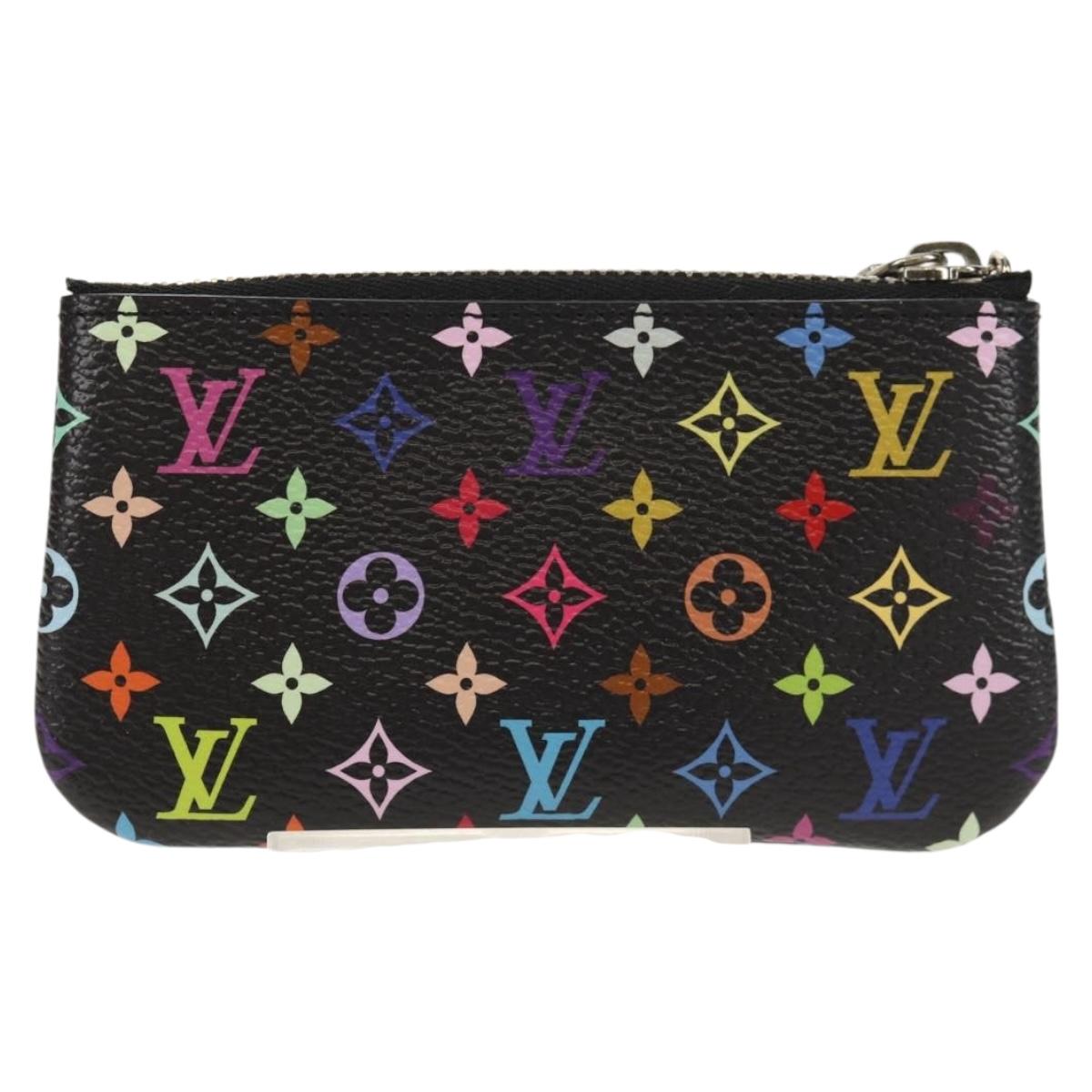 LOUIS VUITTON Multicolor Pochette Cles NM Coin Purse Black M60279 Auth 152469SM
