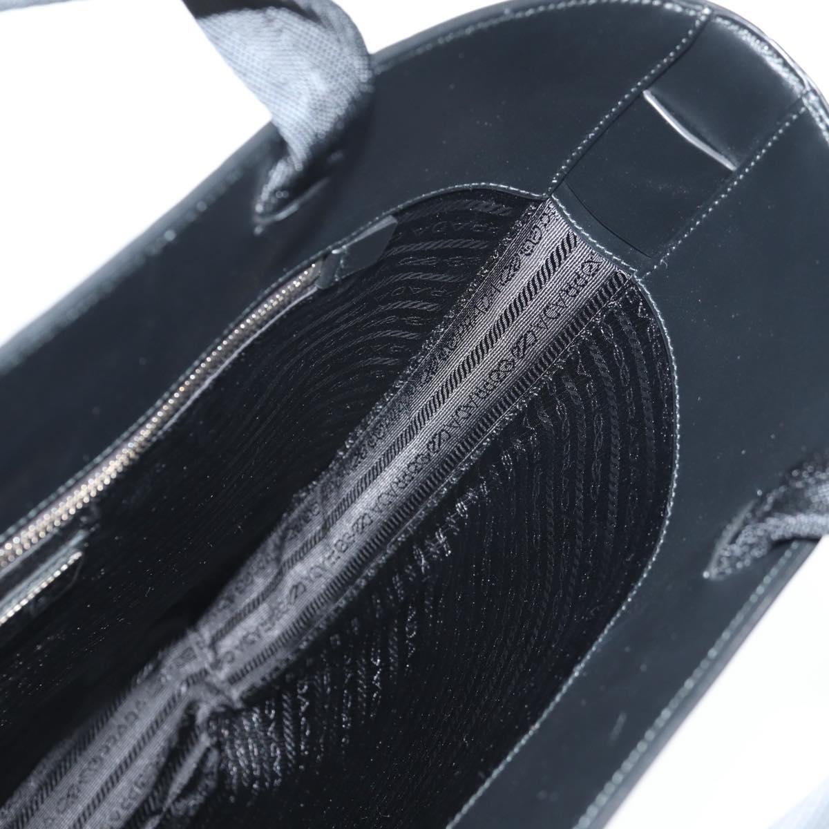 PRADA Hand Bag Metallic leather Silver Auth 152470M