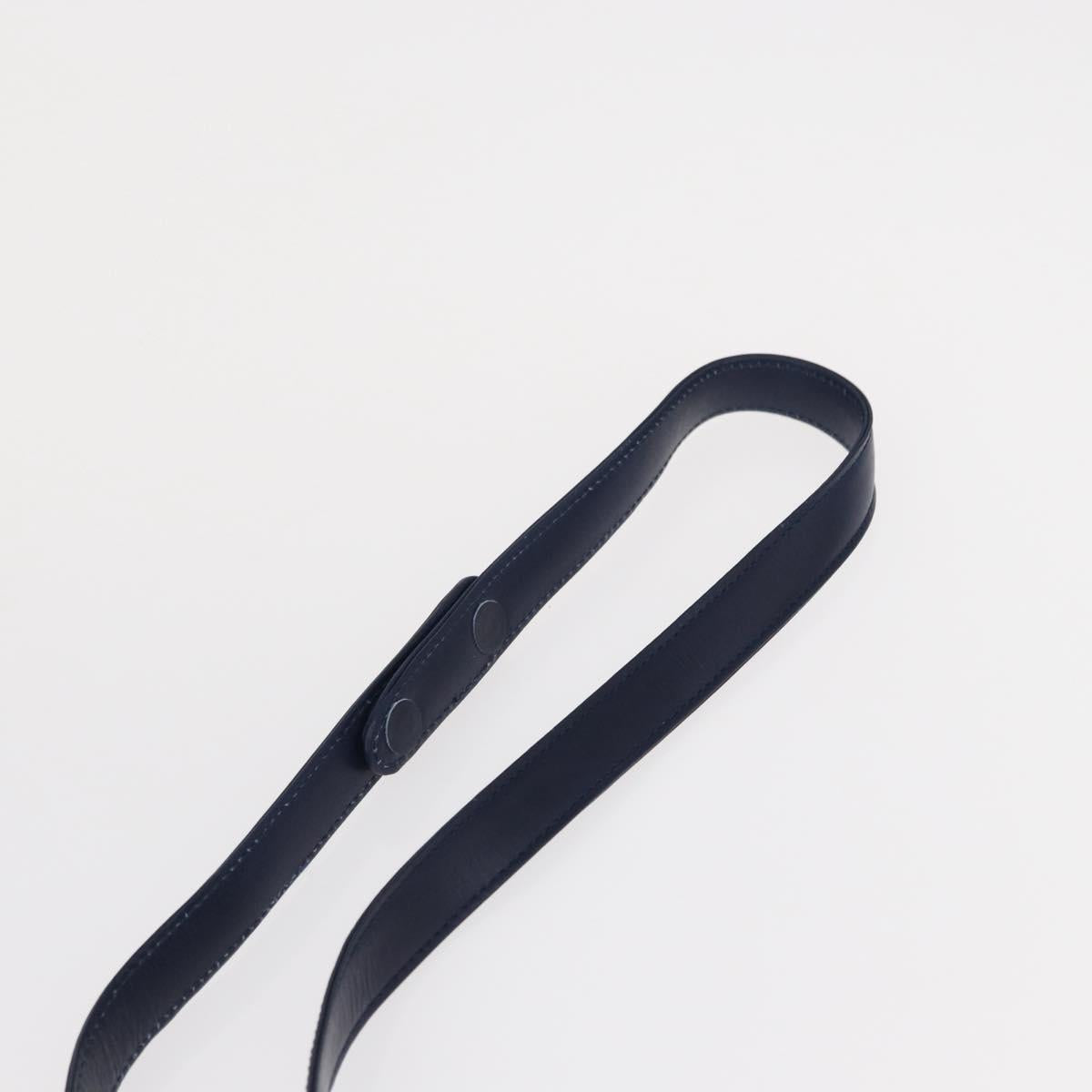 GIVENCHY Hand Bag Leather 2way Navy Gold Auth 152500