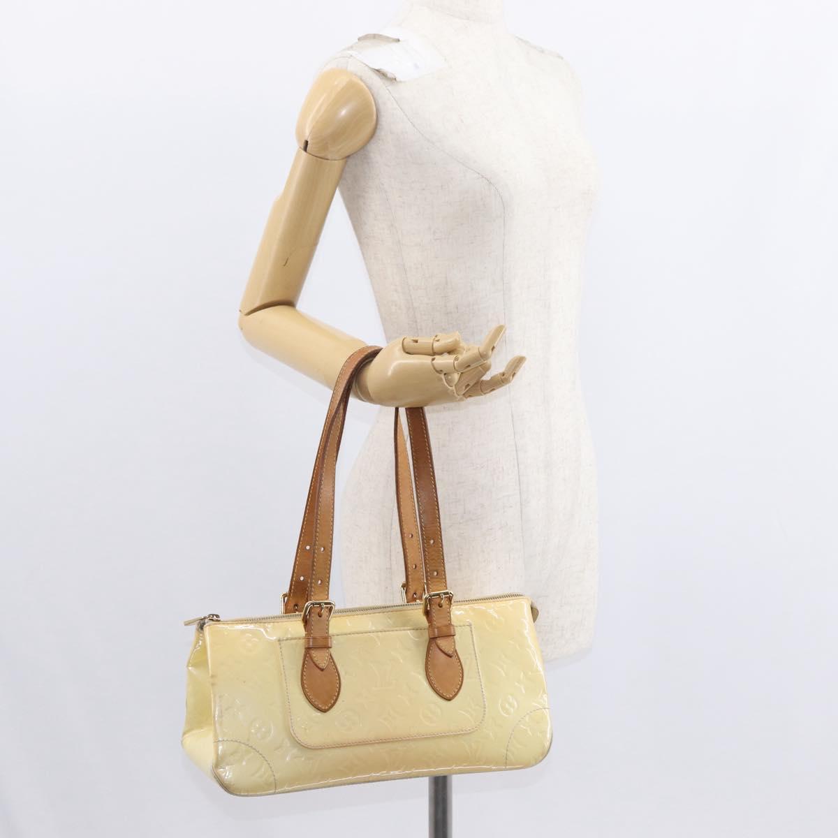 LOUIS VUITTON Monogram Vernis Rosewood Avenue Hand Bag Perle M93508 Auth 152503