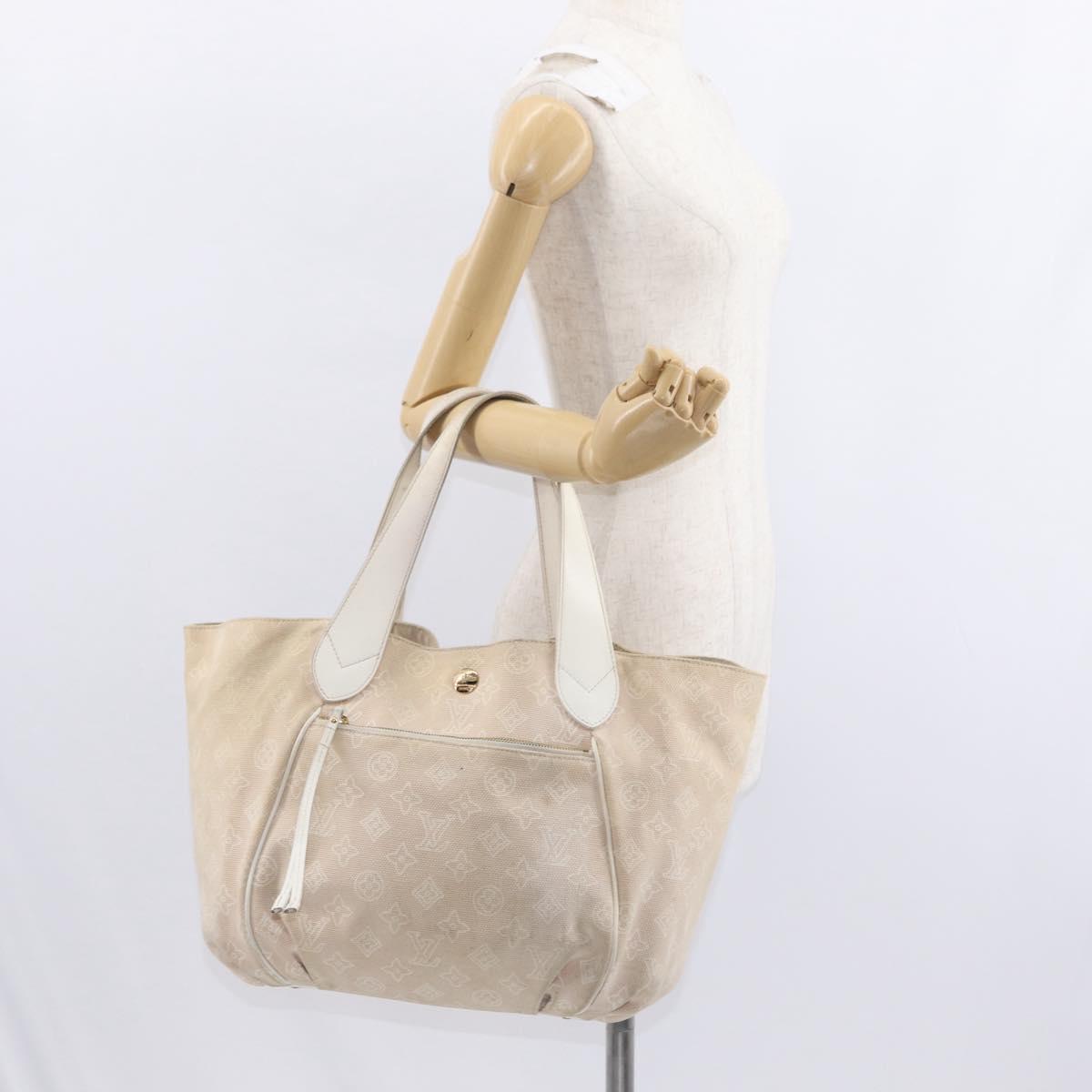 LOUIS VUITTON Monogram Beach Line Cabas Ipanema GM Bag Beige M95986 Auth 152557
