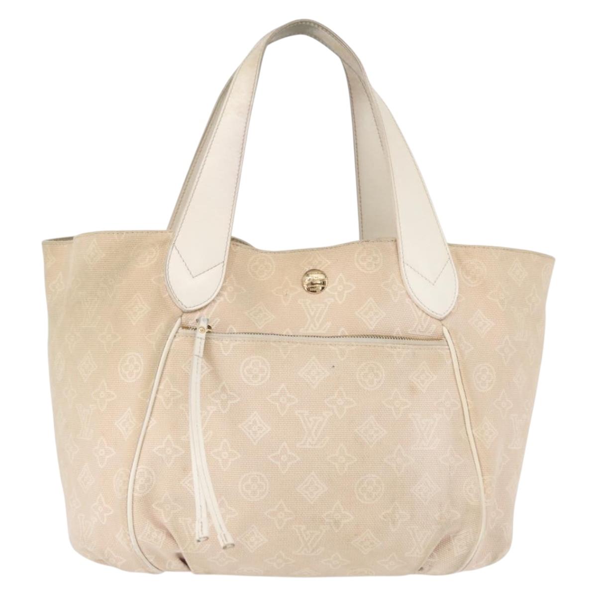 LOUIS VUITTON Monogram Beach Line Cabas Ipanema GM Bag Beige M95986 Auth 152557