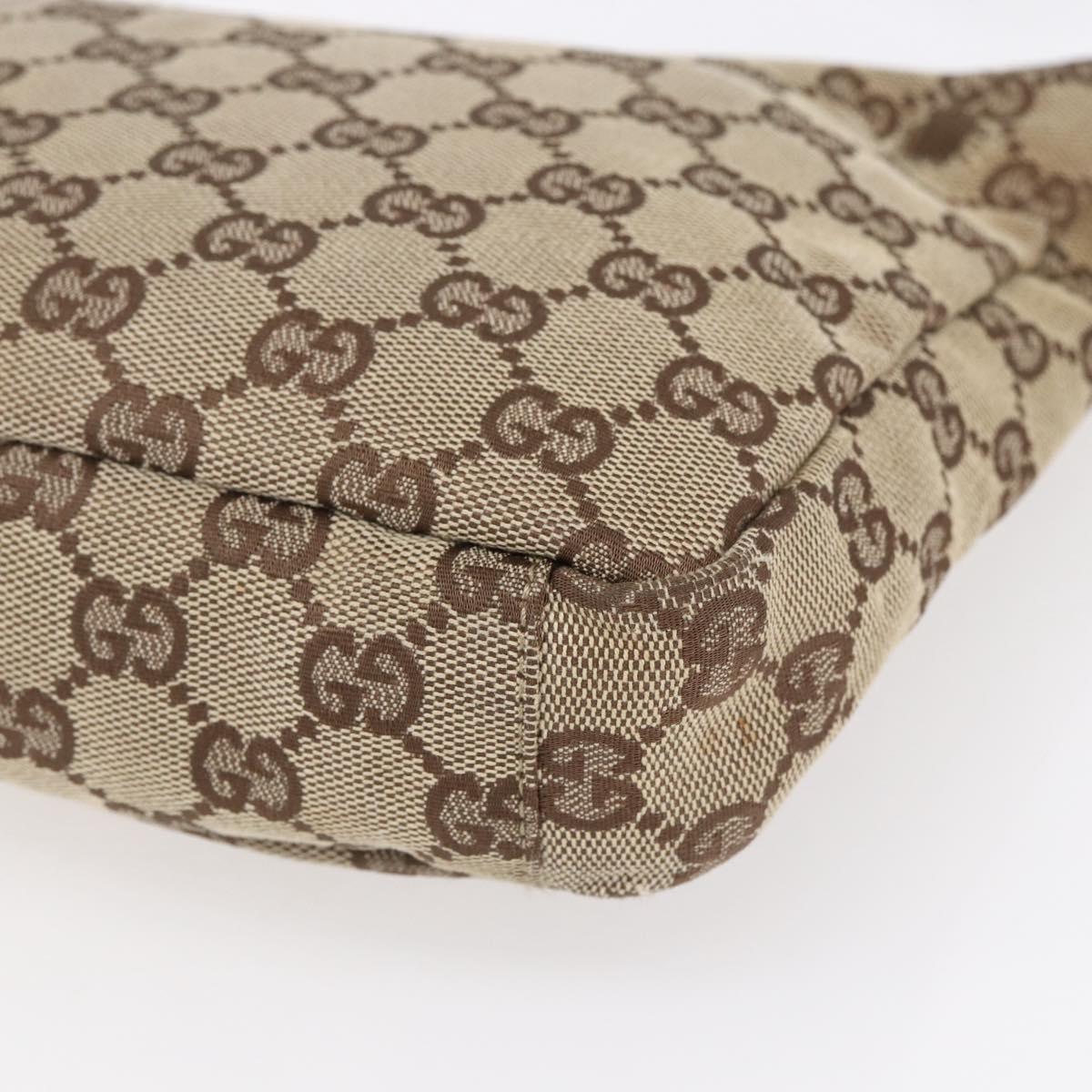 GUCCI GG Canvas Shoulder Bag Brown Silver 019 0433 Auth 152559