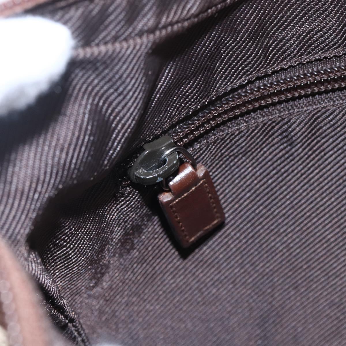 GUCCI GG Canvas Shoulder Bag Brown Silver 019 0433 Auth 152559