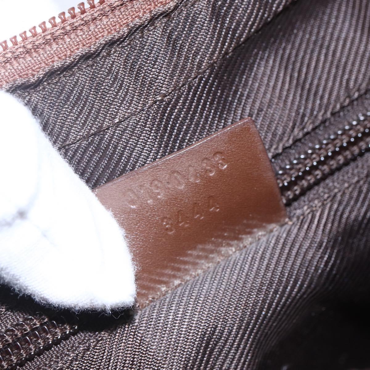 GUCCI GG Canvas Shoulder Bag Brown Silver 019 0433 Auth 152559