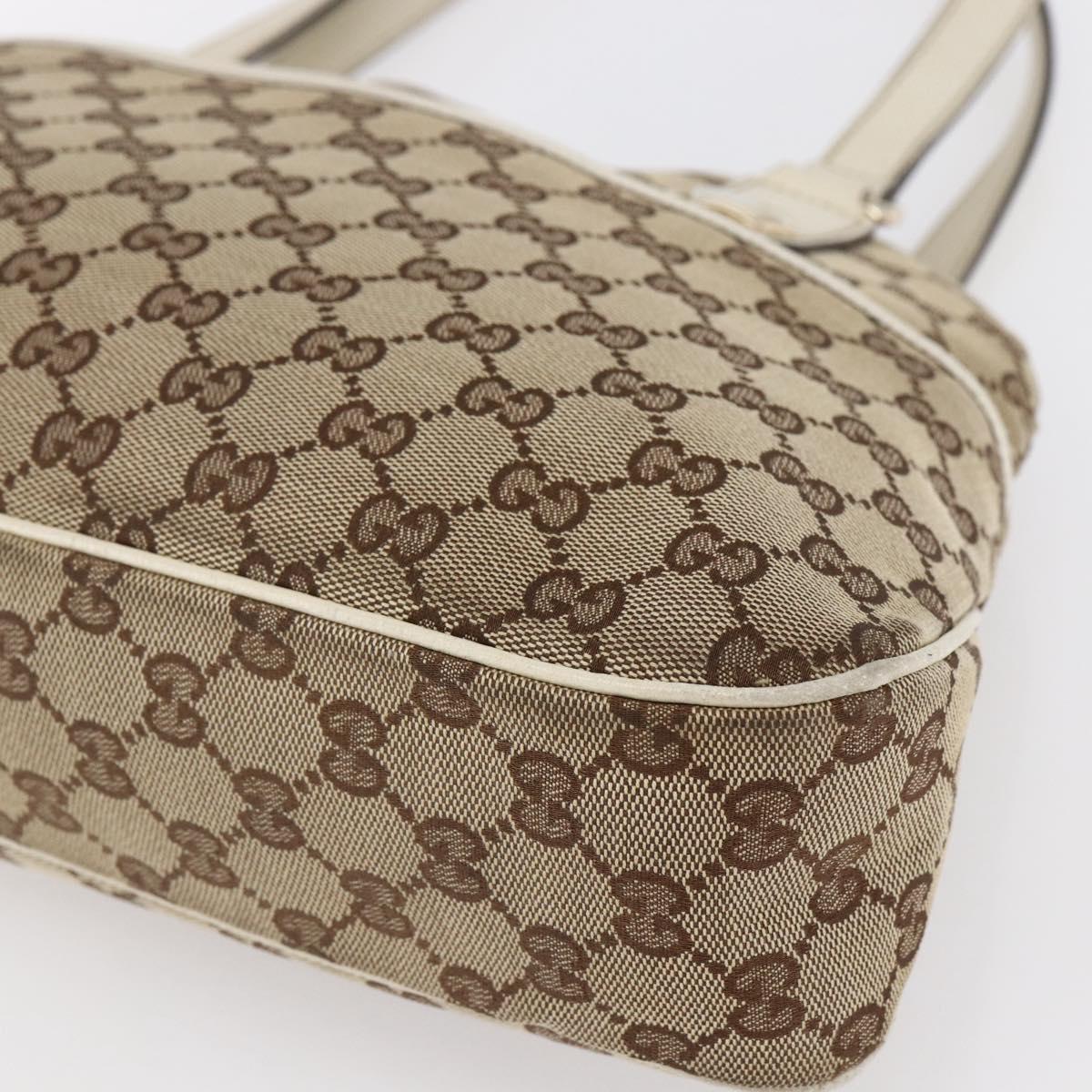 GUCCI GG Canvas Tote Bag Beige Gold 163288 Auth 152561