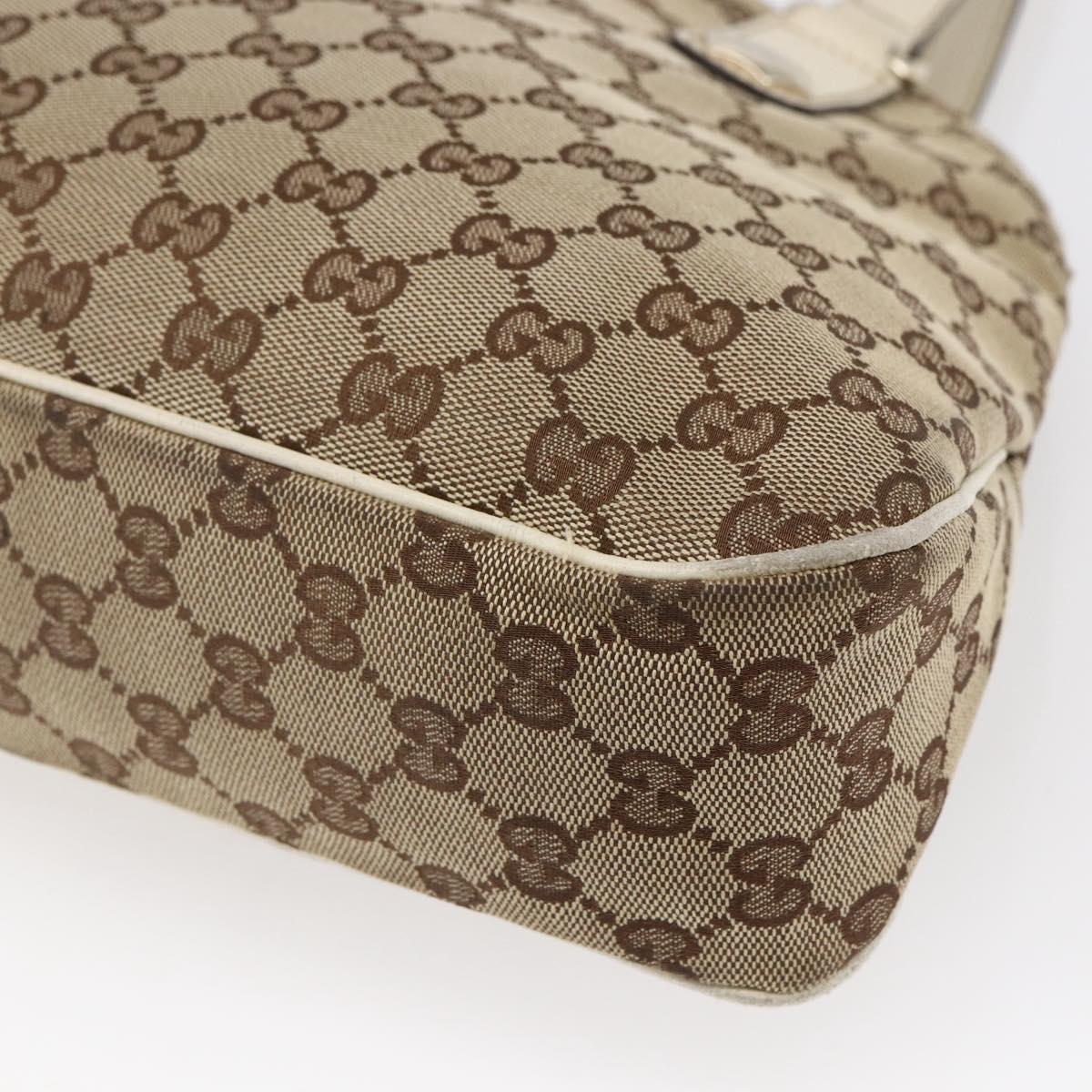 GUCCI GG Canvas Tote Bag Beige Gold 163288 Auth 152561