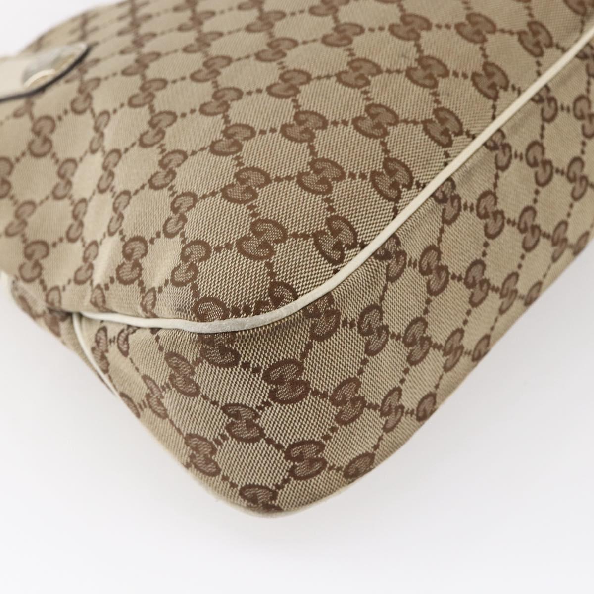 GUCCI GG Canvas Tote Bag Beige Gold 163288 Auth 152561