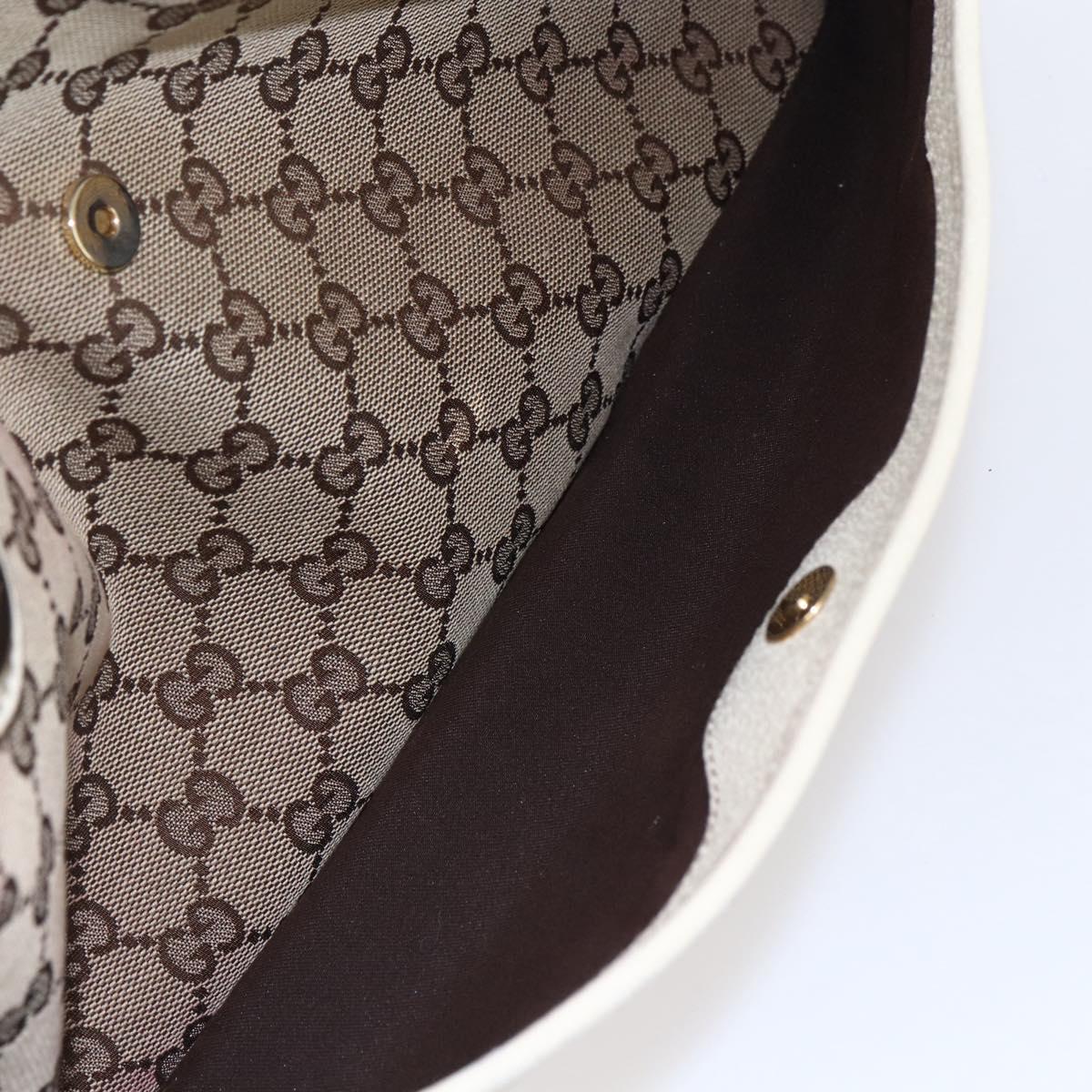 GUCCI GG Canvas Tote Bag Beige Gold 163288 Auth 152561