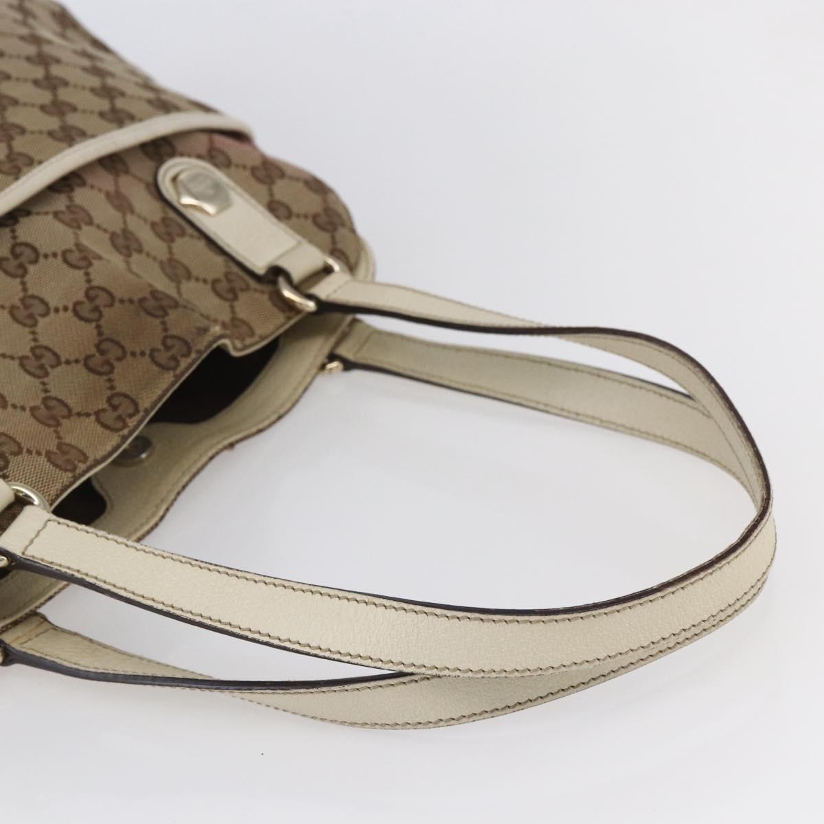 GUCCI GG Canvas Tote Bag Beige Gold 163288 Auth 152561