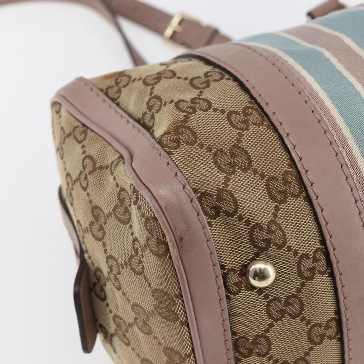 GUCCI GG Canvas Sherry Line Hand Bag 2way Beige Gold 269876 Auth 152562