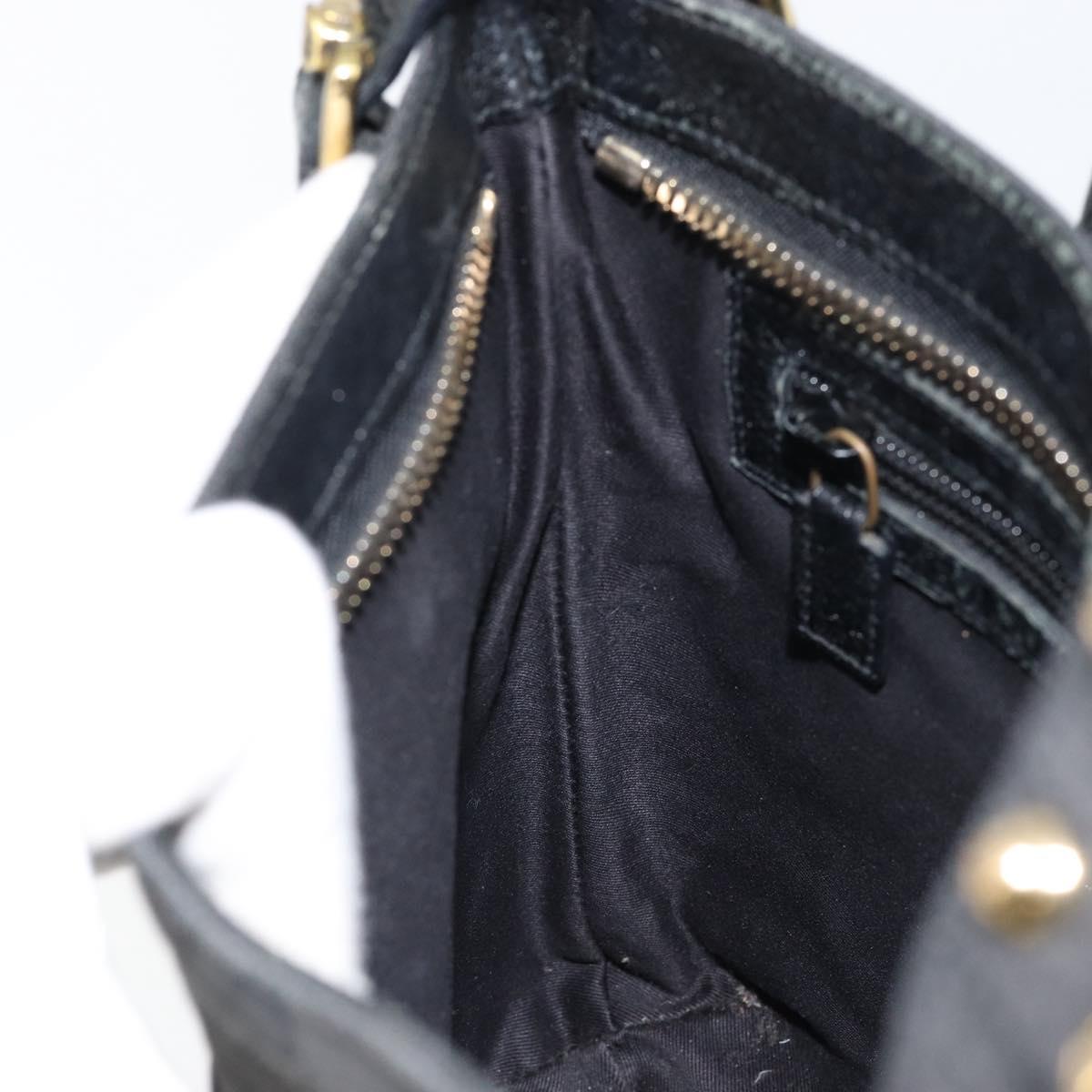 GUCCI GG Canvas Shoulder Bag Black Gold 115514 Auth 152563