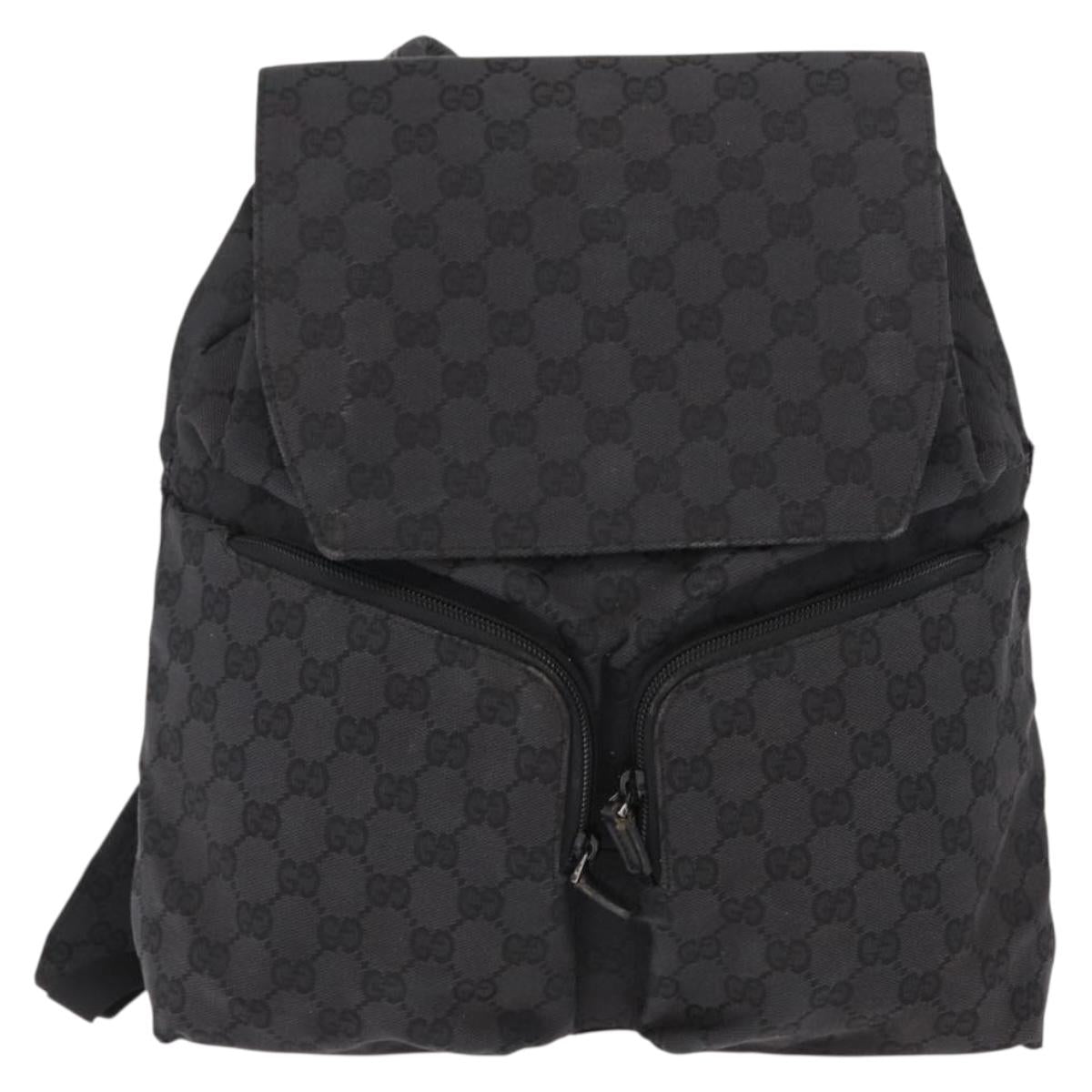 GUCCI GG Canvas Backpack Black 003 0238 Auth 152564