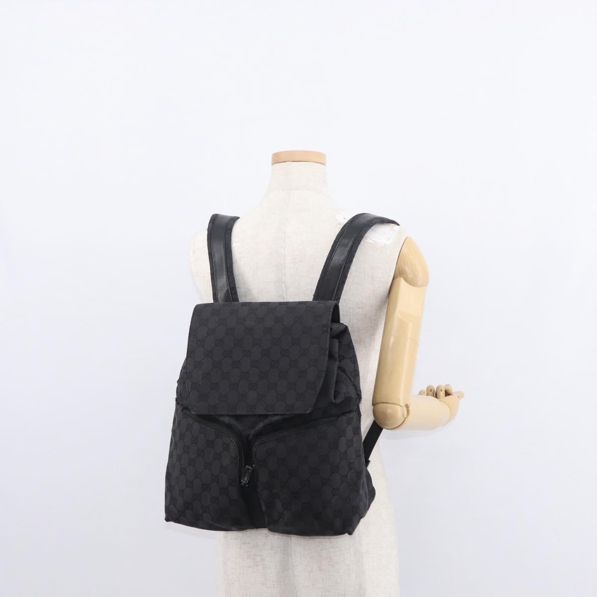 GUCCI GG Canvas Backpack Black 003 0238 Auth 152564
