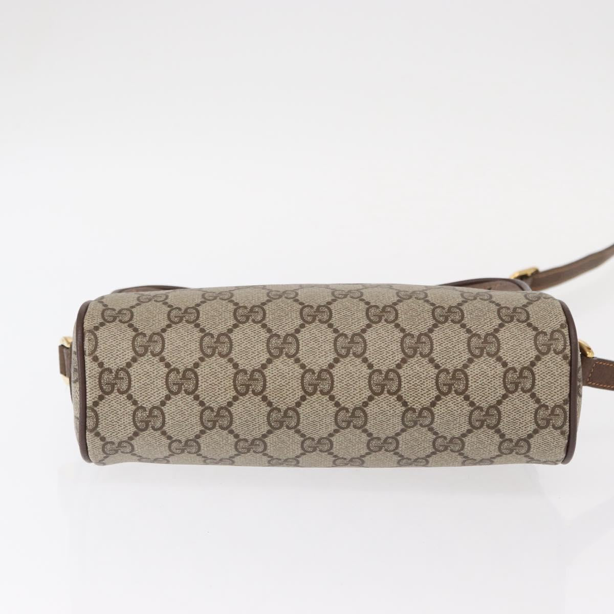 GUCCI GG Supreme Web Sherry Line Bag PVC Beige Red 119 02 087 Auth 152569