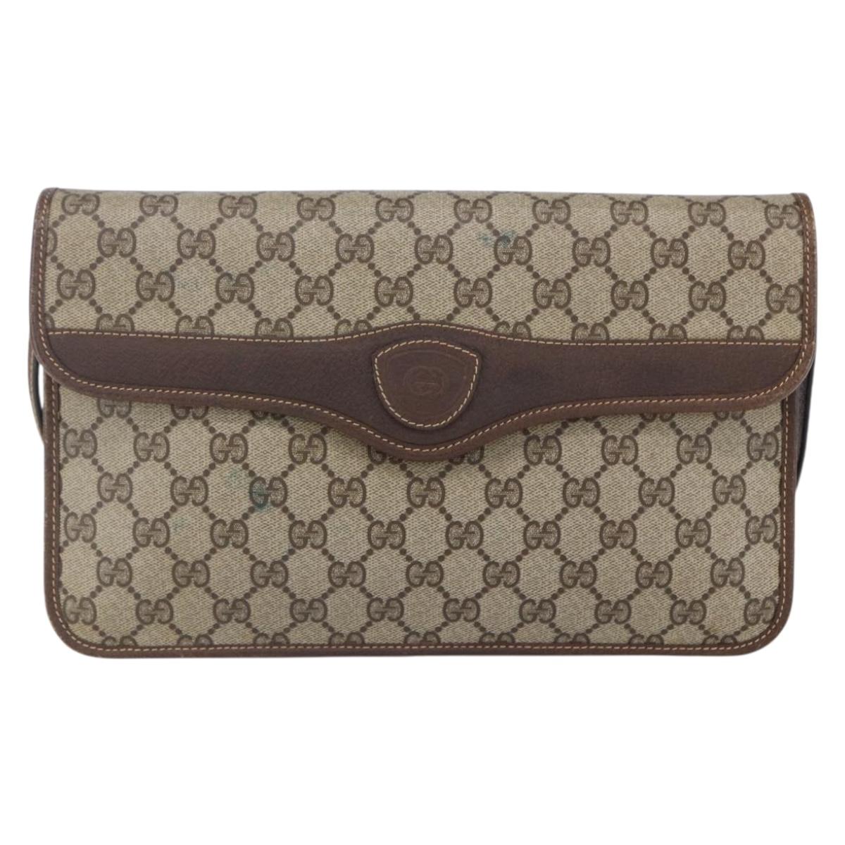 GUCCI GG Supreme Shoulder Bag PVC Beige Gold 004 904 0671 Auth 152570