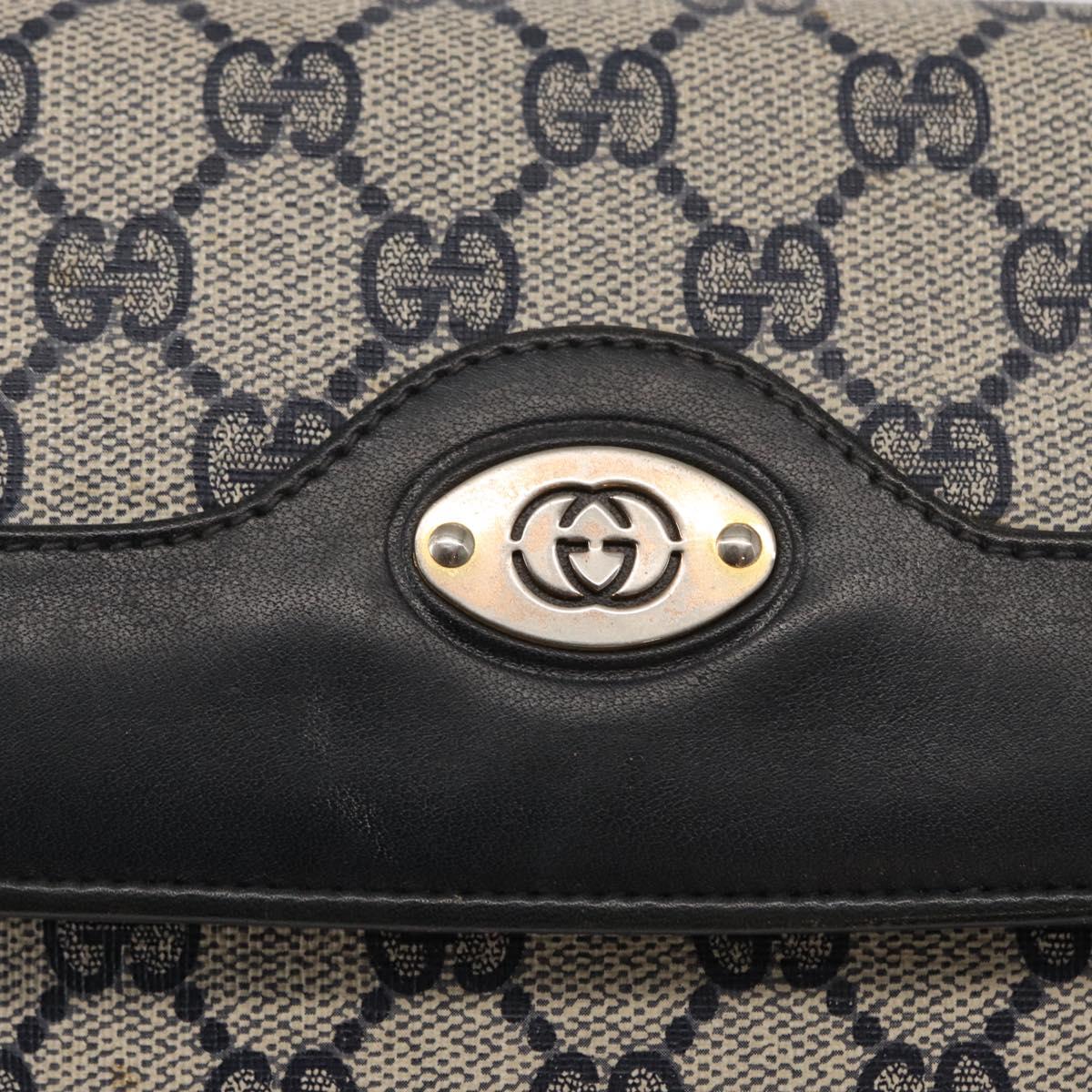 GUCCI GG Supreme Shoulder Bag PVC Navy Gold 004 106 0024 Auth 152571