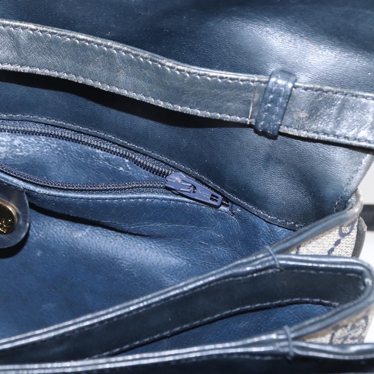 GUCCI GG Supreme Shoulder Bag PVC Navy Gold 004 106 0024 Auth 152571