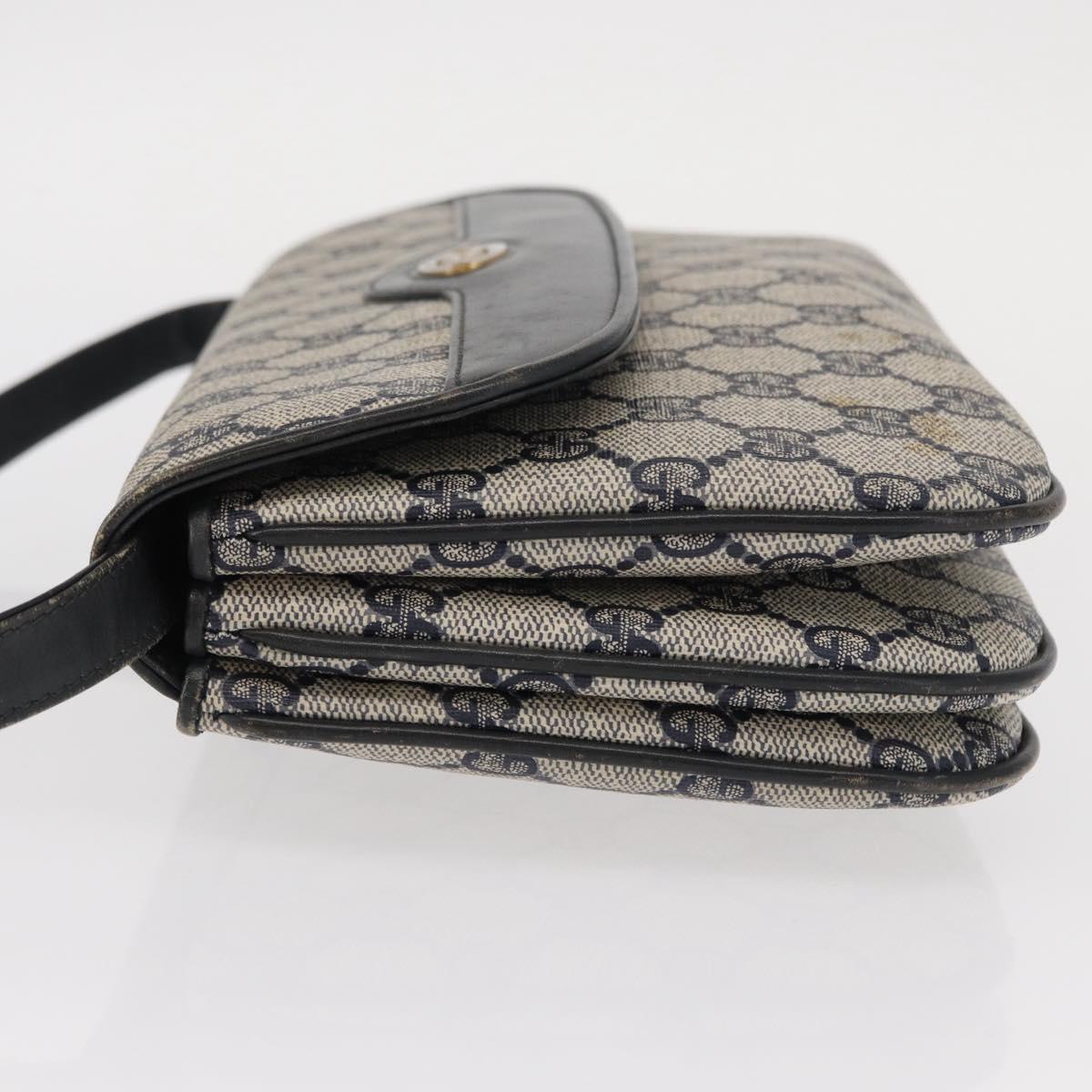 GUCCI GG Supreme Shoulder Bag PVC Navy Gold 004 106 0024 Auth 152571