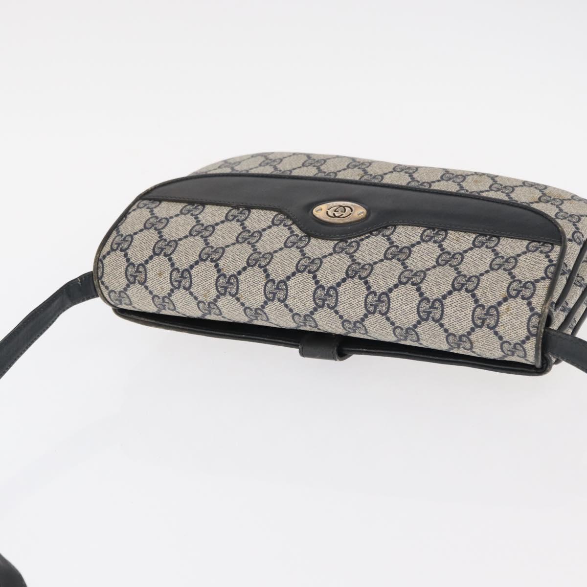 GUCCI GG Supreme Shoulder Bag PVC Navy Gold 004 106 0024 Auth 152571