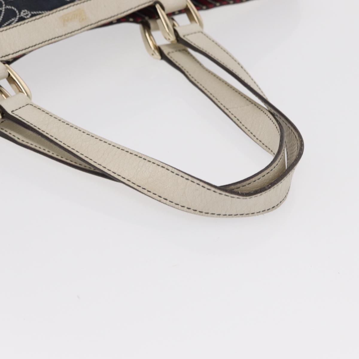 GUCCI Abbey Tote Bag Navy Gold 141472 Auth 152573