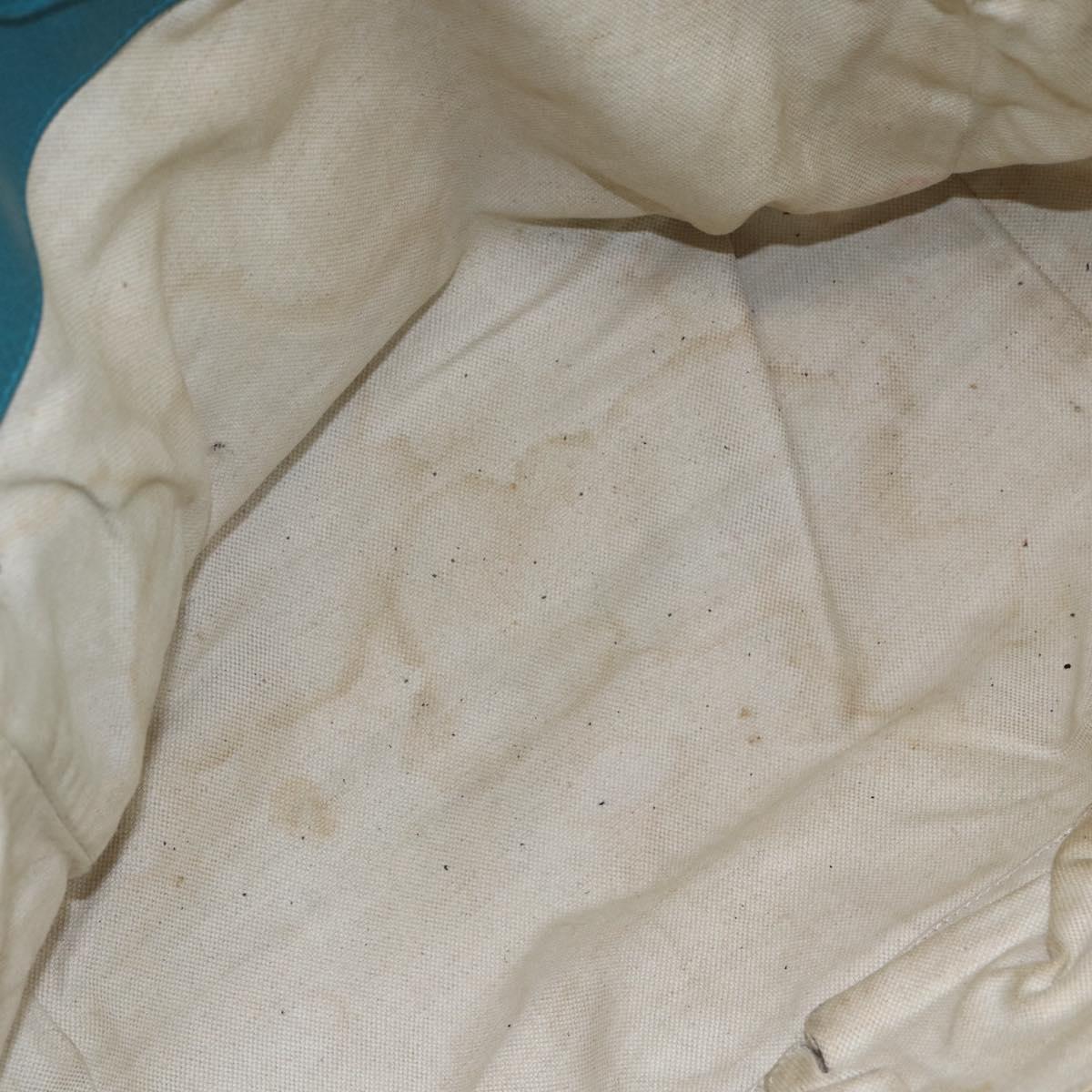 GUCCI Tote Bag Leather Navy Gold 354397 Auth 152574