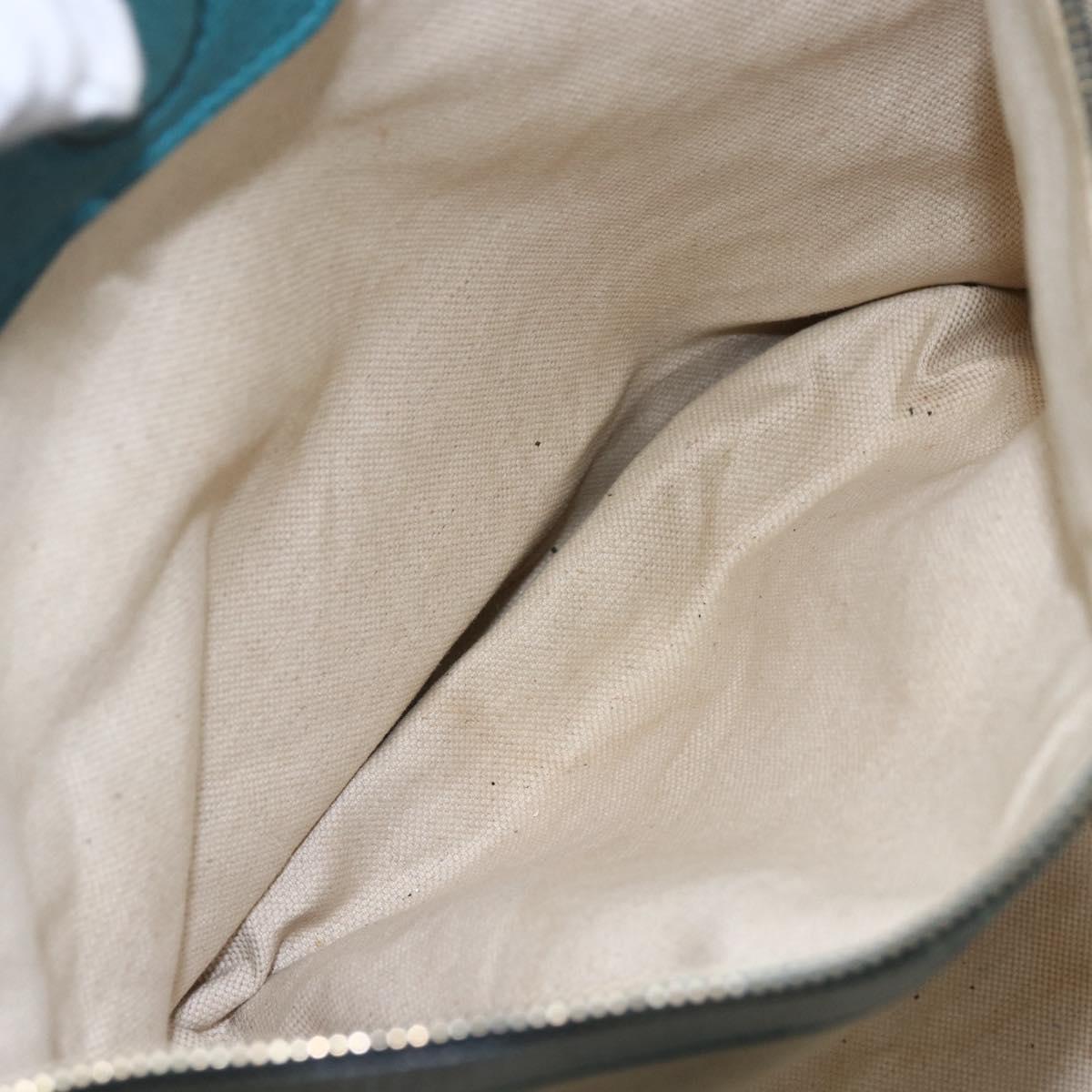 GUCCI Tote Bag Leather Navy Gold 354397 Auth 152574