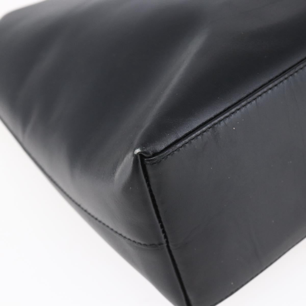 GUCCI GG Canvas Bamboo Shoulder Bag Leather Black Gold 001 3007 Auth 152575