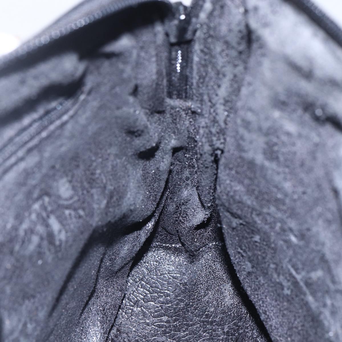 GUCCI Bamboo Hand Bag Leather 2way Black Gold 000 2296 0290 Auth 152576