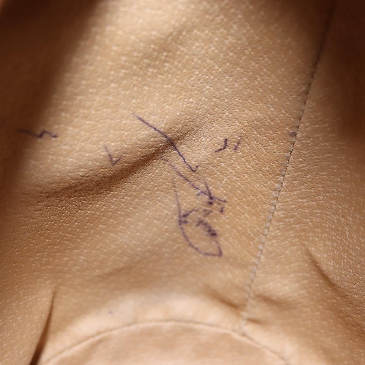 CELINE Macadam Canvas Shoulder Bag PVC Leather Brown Gold Auth 152579