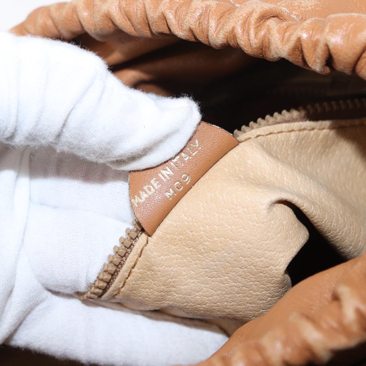 CELINE Macadam Canvas Shoulder Bag PVC Leather Brown Gold Auth 152579