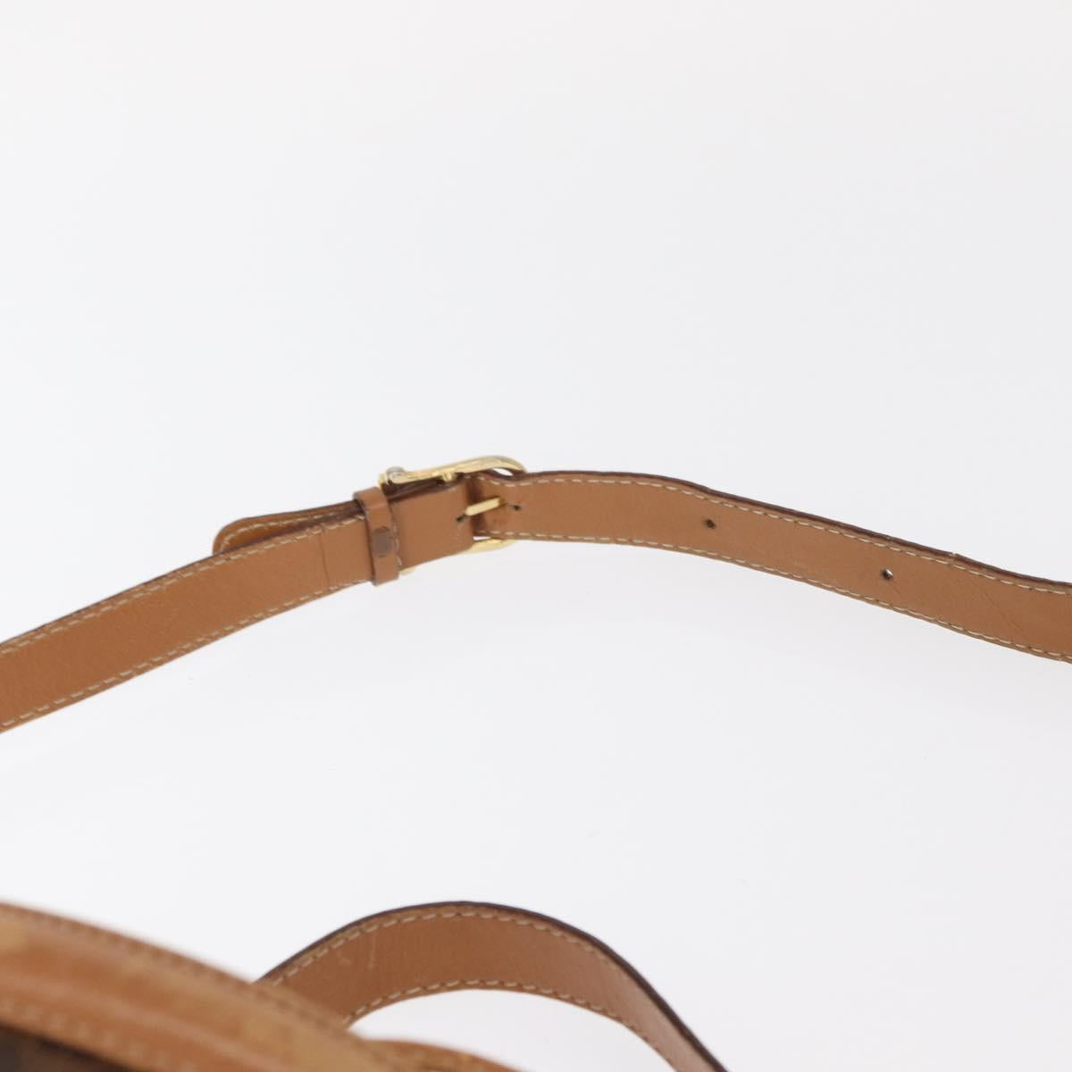 CELINE Macadam Canvas Shoulder Bag PVC Leather Brown Gold Auth 152579