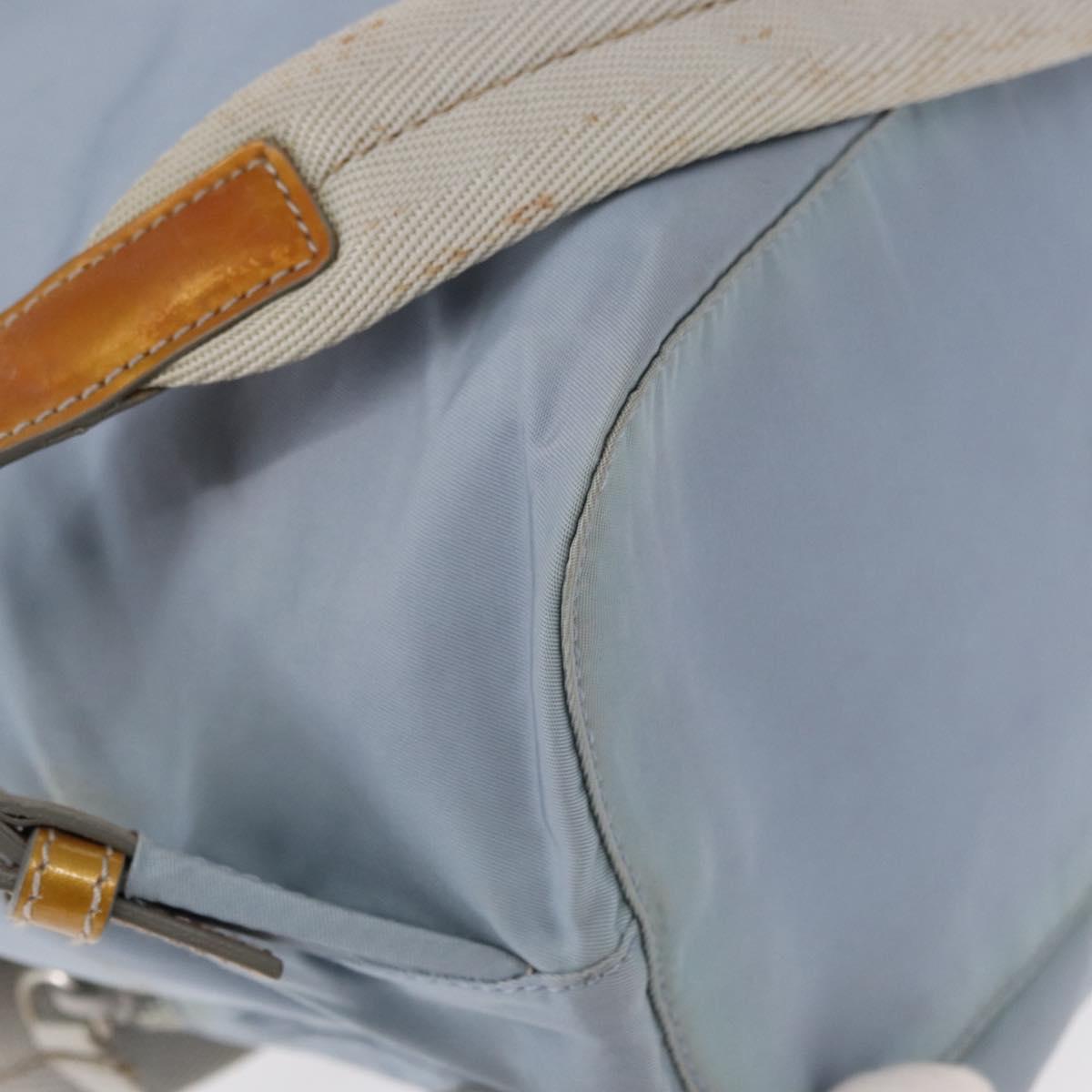 PRADA Backpack Nylon Light Blue Silver Auth 152581