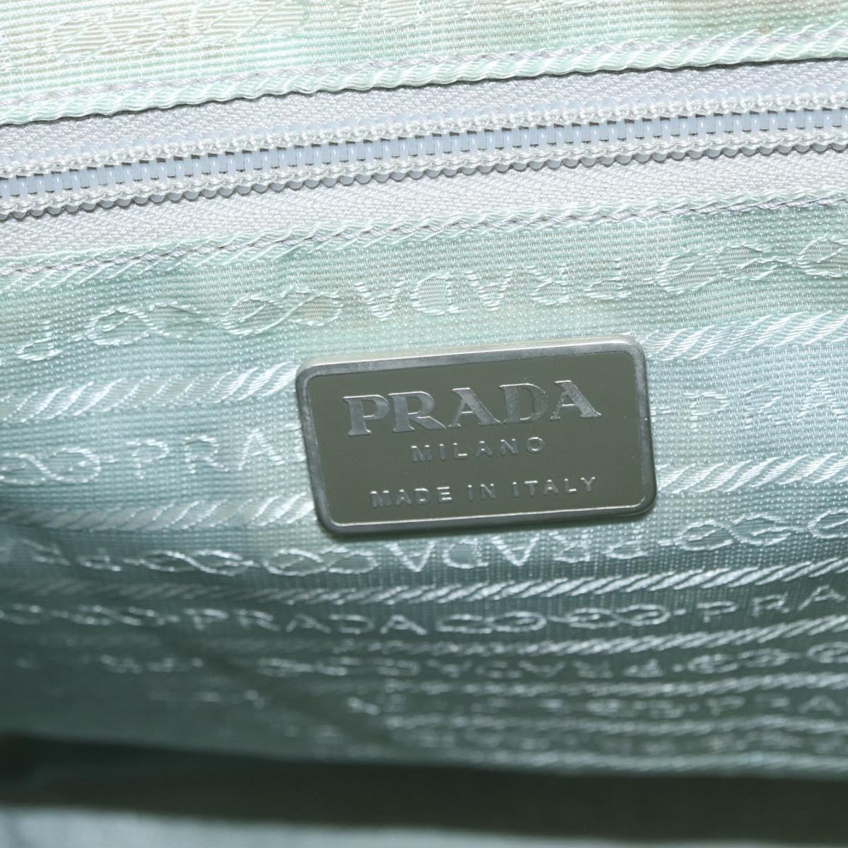 PRADA Backpack Nylon Light Blue Silver Auth 152581