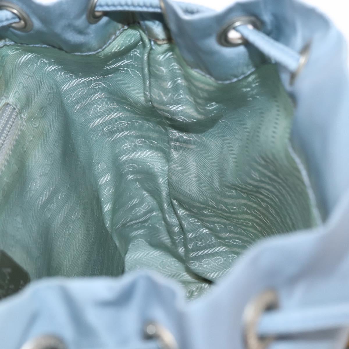 PRADA Backpack Nylon Light Blue Silver Auth 152581