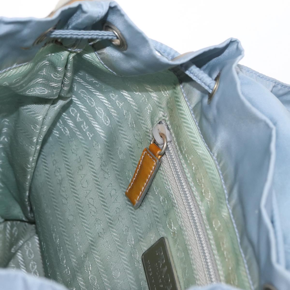 PRADA Backpack Nylon Light Blue Silver Auth 152581