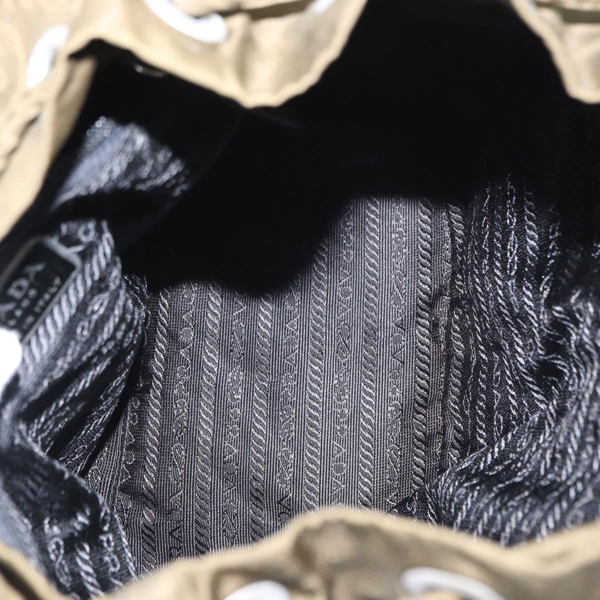 PRADA Backpack Nylon Khaki Silver Auth 152582