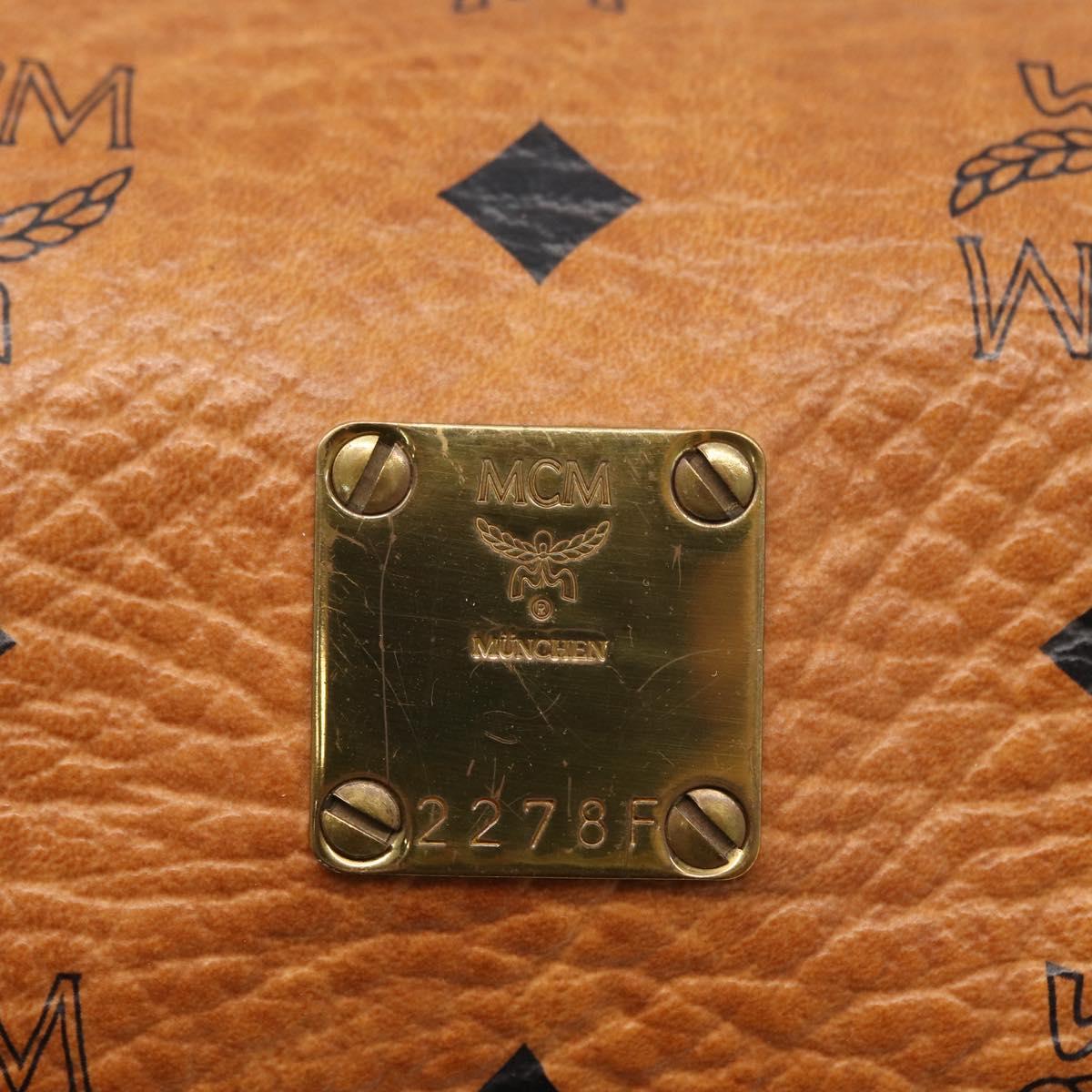 MCM Logogram Vicetos Shoulder Bag PVC Leather Brown Gold Auth 152584