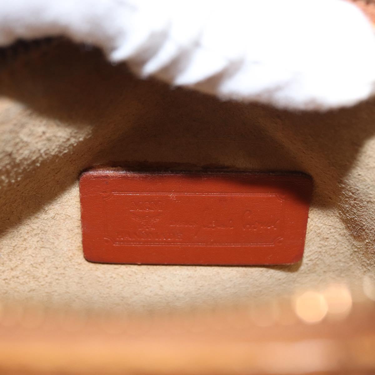 MCM Logogram Vicetos Shoulder Bag PVC Leather Brown Gold Auth 152584