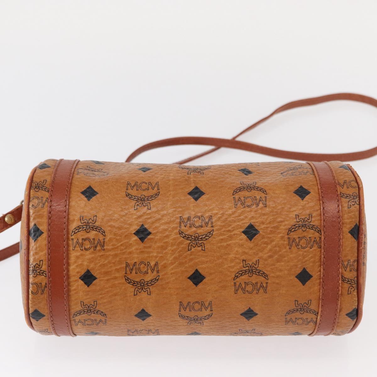 MCM Logogram Vicetos Shoulder Bag PVC Leather Brown Gold Auth 152584