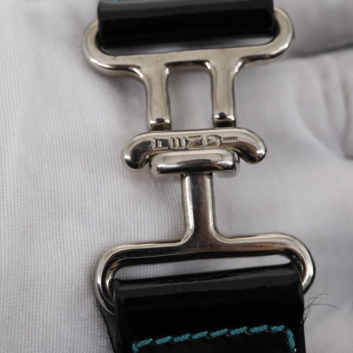 FENDI Etnico Tote Bag Enamel Black Silver Auth 152587