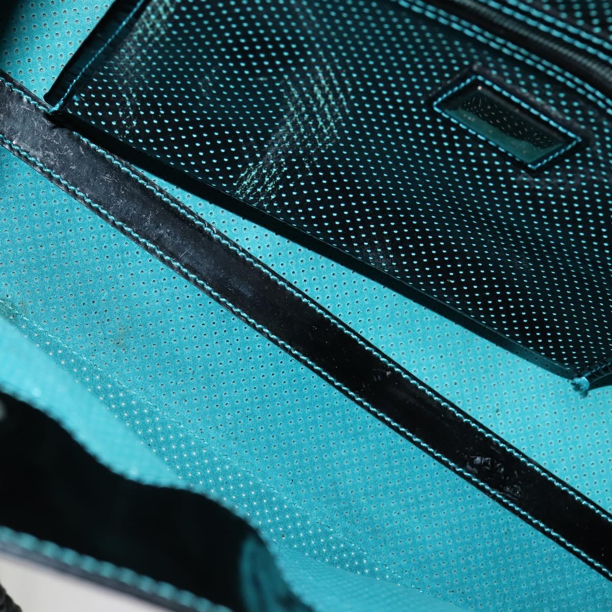 FENDI Etnico Tote Bag Enamel Black Silver Auth 152587