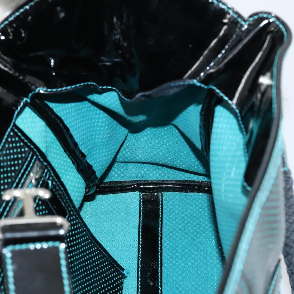 FENDI Etnico Tote Bag Enamel Black Silver Auth 152587