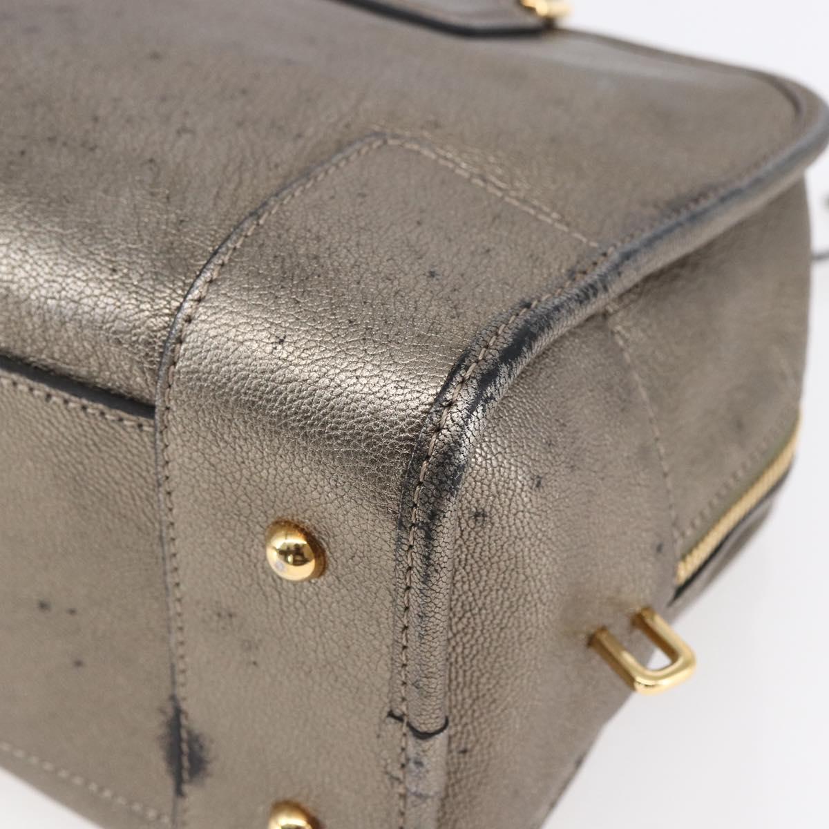 LOEWE Anagram Americana 28 Hand Bag Leather Gold Auth 152592