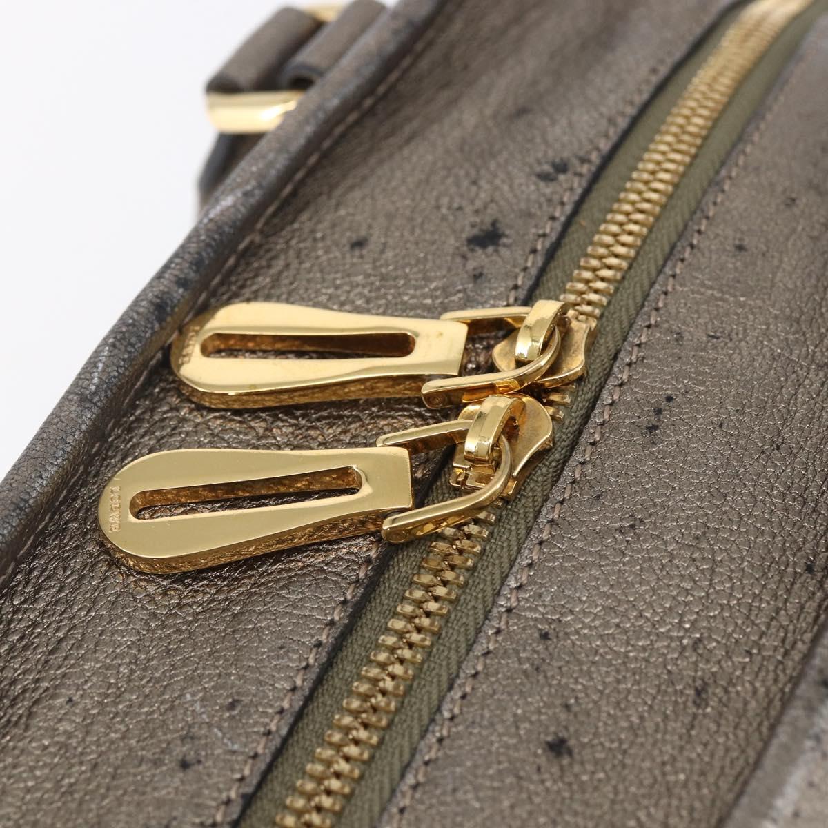 LOEWE Anagram Americana 28 Hand Bag Leather Gold Auth 152592