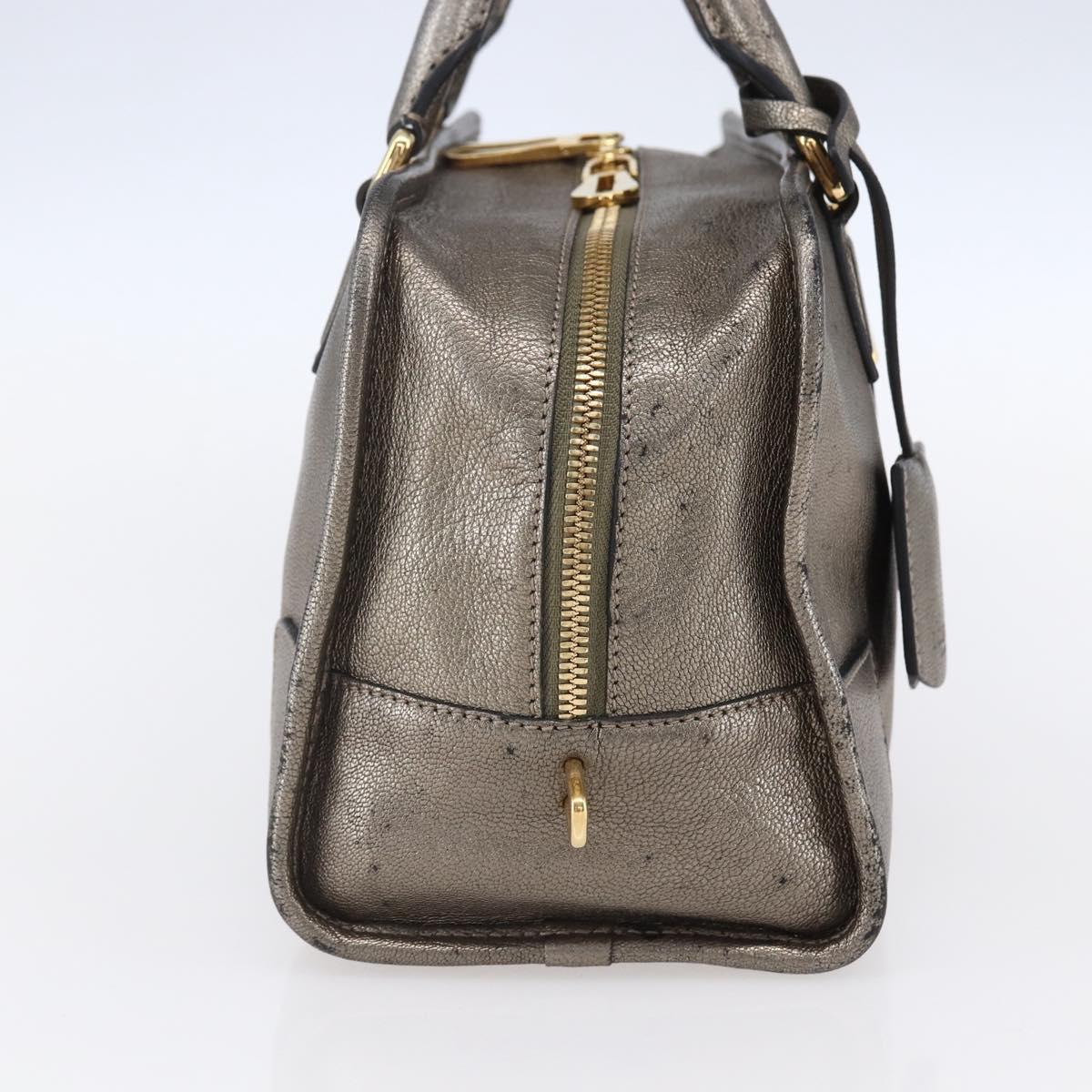 LOEWE Anagram Americana 28 Hand Bag Leather Gold Auth 152592