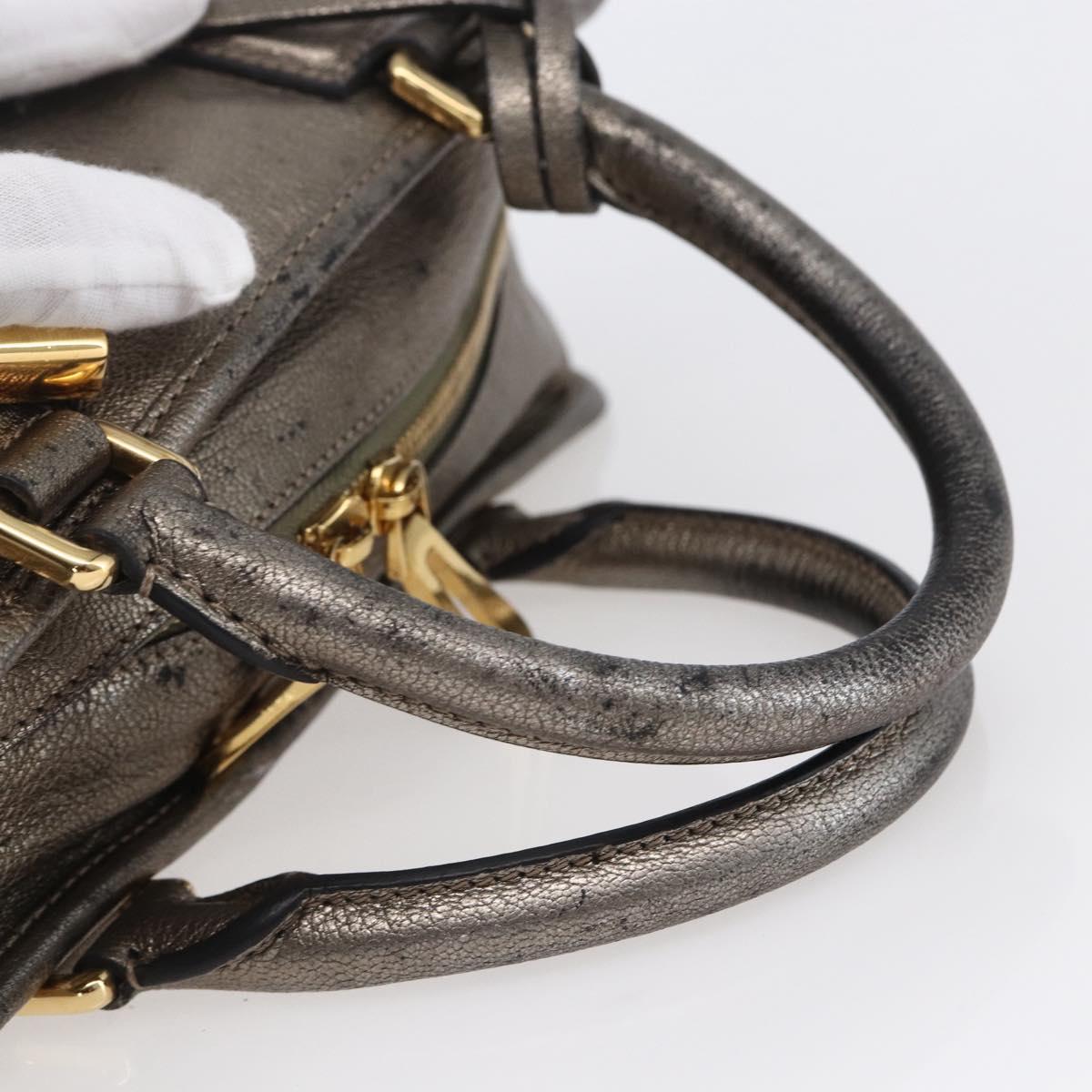 LOEWE Anagram Americana 28 Hand Bag Leather Gold Auth 152592