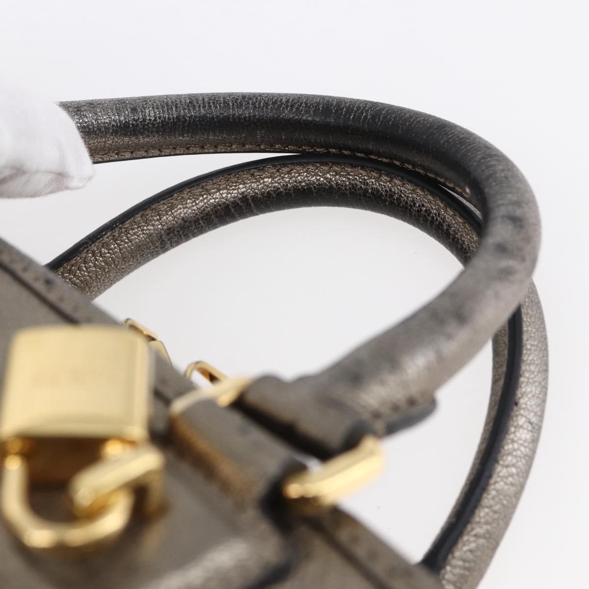 LOEWE Anagram Americana 28 Hand Bag Leather Gold Auth 152592