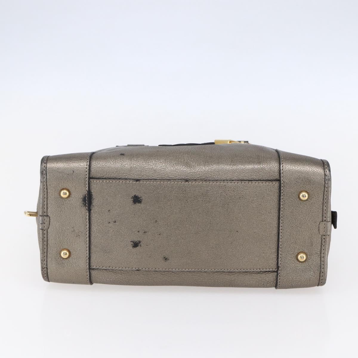 LOEWE Anagram Americana 28 Hand Bag Leather Gold Auth 152592