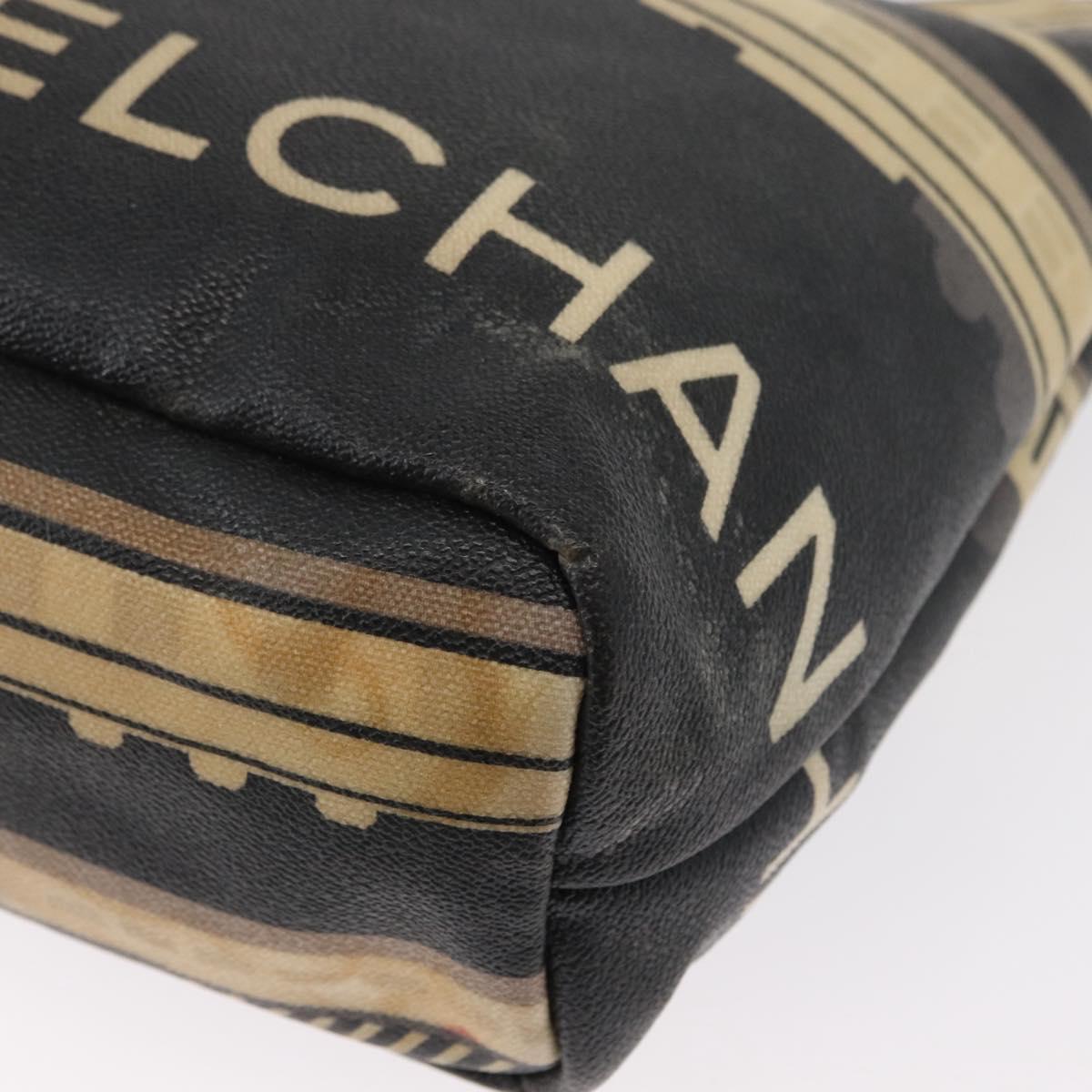 CHANEL Central Station Tote Bag PVC Canvas Black Silver CC Auth 152594